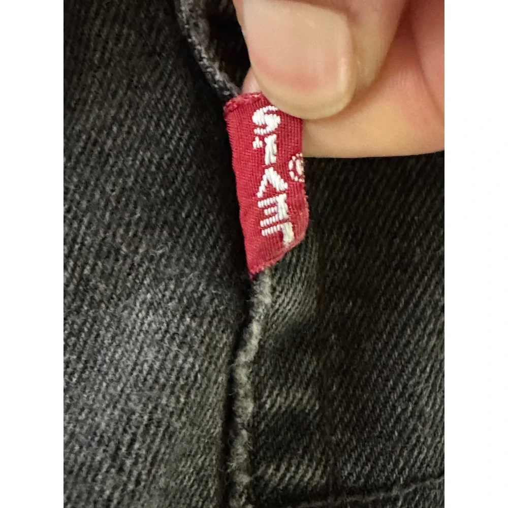 Levis Premium Jeans Faded Black Denim Five Pocket Pants Mens Size 26x10 Rise